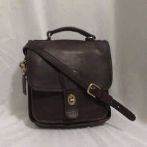 Vintage COACH Station Willis 9927 Brown Leather Crossbody Saddle Handbag Bag